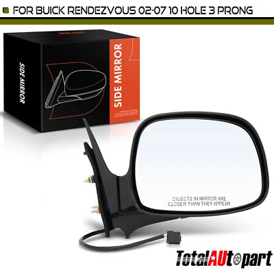 Черное зеркало с электроприводом с 10 отверстиями 3 зубца для Buick Rendezvous 2002-2007 пассажирское - Изображение 1 из 4