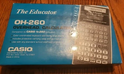 Vintage NOS CASIO OVERHEAD CALCULATOR The Educator Mdl OH-260 SEALED electronics - Image 1 of 3