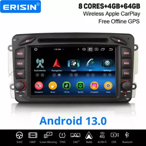 64GB Android 13 Autoradio Navi CarPlay Mercedes C/G/CLK/A Klasse W203 W209 Viano - Bild 1 von 24