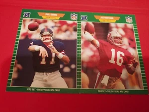 1989 Pro Set QB lot #291 Simms #381 Montana - Picture 1 of 2