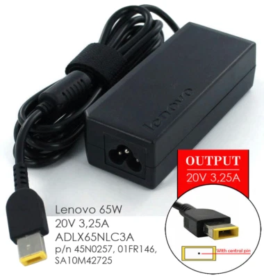 LENOVO NETZTEIL 65W RECHTECKIGER STECKER SFÜR T430 T440 T450 T460 T470 U430 M738 - Bild 1 von 4