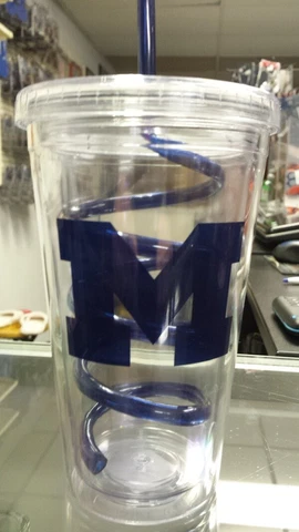 NCAA Michigan Wolverines 18oz Tumbler with Swirl Straw Cover