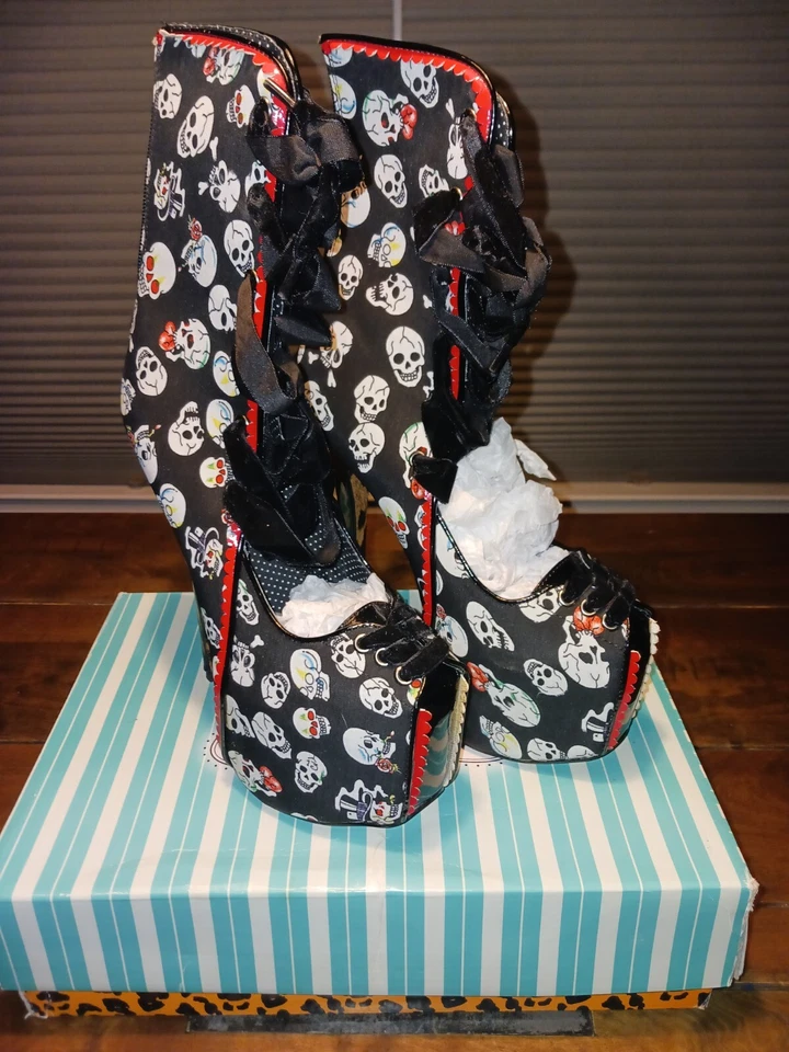 Tacones calavera Bettie Page talla 8 Foto 1 de 4