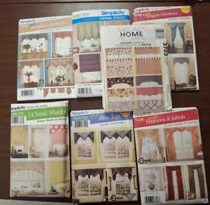 Lot of seven vintage curtain patterns, All are new/ uncut Simplicity McCalls - Picture 1 of 1