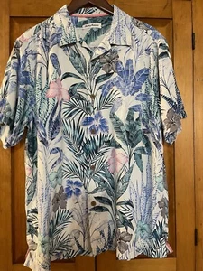 Tommy Bahama Shirt Short Sleeve Tropical 100% Silk Hawaiian Men's L - Picture 1 of 8