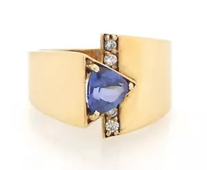 EFFY - Nahla Siri - Oro Amarillo 14K - Anillo de Tanzanita y Diamantes - Talla 6 3/4 ~ #6488 - Imagen 1 de 7