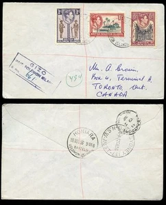 BRITISH SOLOMON ISLANDS REGISTERED...KG6 1956 to CANADA - Picture 1 of 1