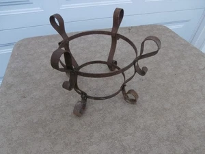 Maceta redonda de metal vintage soporte para plantas - Imagen 1 de 10