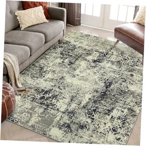 Area Rug 5x7 Machine Washable Rug Modern Abstract Throw Rug Non Slip Thin Rugs - Picture 1 of 8