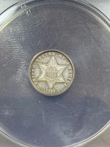 ANACS PF58 1869 THREE CENT SILVER PROOF VERY TOUGH DATE NICE LUSTER - Picture 1 of 3