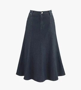 Maxi falda de montar de mezclilla de 8 gore para mujer - 31,5" de largo, talla 14  - Imagen 1 de 1