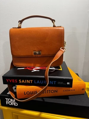 Cartera J.Crew Edie Marrón Canal | Bolso Bandolera Clásico de Cuero | De Colección Foto 1 de 4