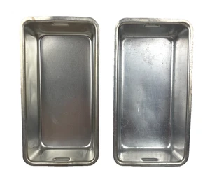 2 ~ Vintage Mirro Laib Brot Backform Aluminium 7 1/2"x3 3/4"x 2 1/4" & 7 3/8"x3 5/8" - Bild 1 von 15