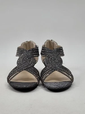 Sandalias de cuña Charter Club Ginifur adornadas con cremallera texturizada talla 6M peltre Foto 1 de 4