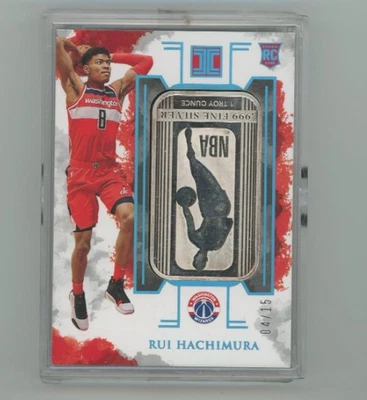 2019/20 Panini Impeccable Troy Ounce Silver Rookie #24 Rui Hachimura #04/15 - Image 1 of 2