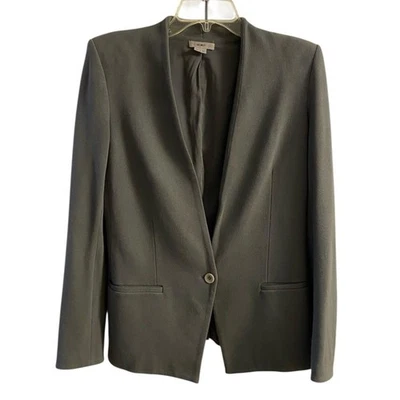 Helmut by Helmut Lang green collarless structured blazer button up Medium - Image 1 of 4