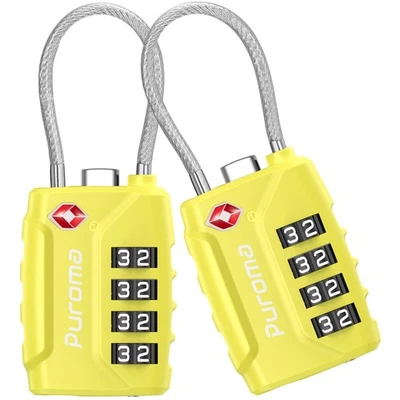 2-Pack TSA Approved Luggage Locks, 4-Digit Combination, Resettable Code Lock - Image 1 of 4