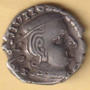 ANTIKE INDIEN WESTERN KSHATRAPAS SILBER DRACHME IN GUTER ERHALTUNG SELTEN - Bild 1 von 2