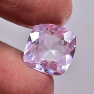 Natural Certified Pink Kunzite Brazil 12.50 Ct Cushion Cut Rare Loose Gemstone - Picture 1 of 3