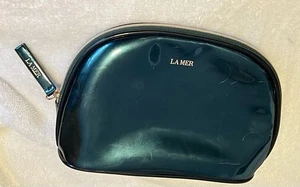 La Mer Shiny Deep Emerald Green Zippered Cosmetic Makeup Bag Fully Lined - Picture 1 of 3