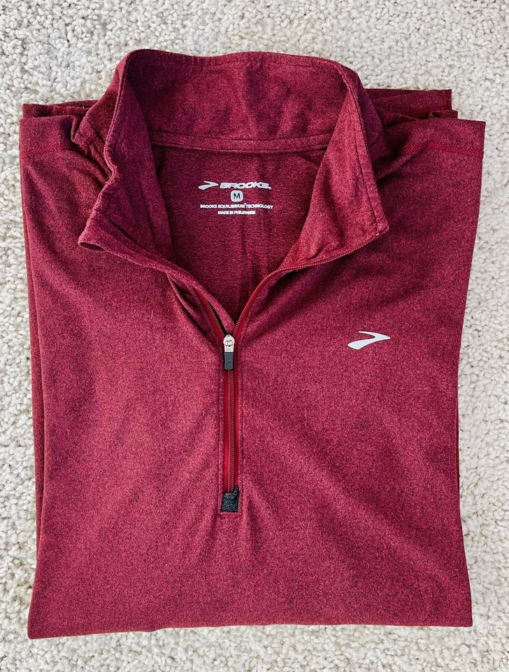 Lightweight Brooks Pocket Zip Equilibrium Reflective Running Base Layer Jacket M - Image 1 of 4