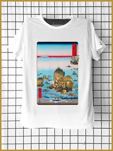One Piece T-Shirt Monkey D Ruffy Japanische Kunst Malerei Hiroshige Mix Kind - Bild 1 von 7