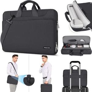 Protective Laptop Shoulder Bag Water Repellent Sleeve Case with Trolley Belt - Picture 1 of 10