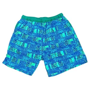 Vintage 90s Starting Point Swim Trunks - Men’s Size Medium - Island Tiki Design - Picture 1 of 9