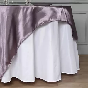 Amethyst SATIN 72x72" SQUARE Table OVERLAY Wedding Party Catering Decorations - Picture 1 of 6