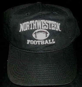 The Game Hat Baseball Cap Northwestern Football Design Black White NWT - Picture 1 of 3