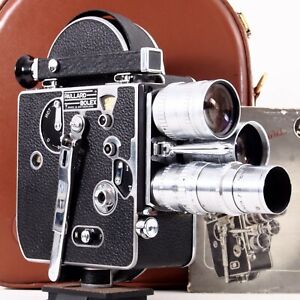 :Bolex H16 Supreme 16mm Camera Kit + Angenieux 10mm f1.8 & (x2) 75mm f2.5 + Case