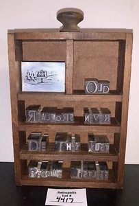 Vtg OLD REALTOR Backwords Box Foundry Type Letterpress Type Set Shadow Box - Picture 1 of 11