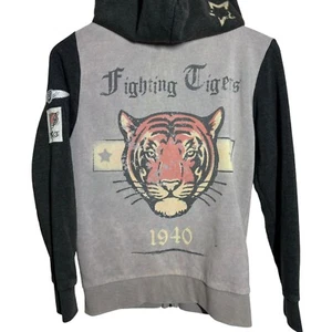 BUTTER Brand super soft zip up hoodie boys size Large Flying Tigers Graphic - Picture 1 of 9