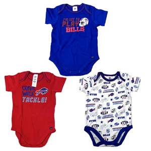 Gerber Infant Buffalo Bills Short Sleeve Bodysuits - 3 Piece - Picture 1 of 5