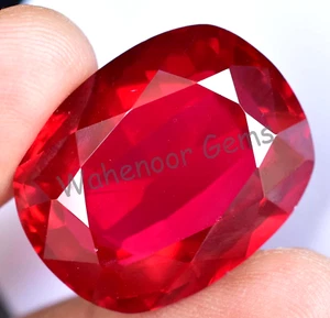 56.90 Ct Natural Blood Red Ruby Cushion Certified Mozambique Stunning Gemstone - Picture 1 of 6