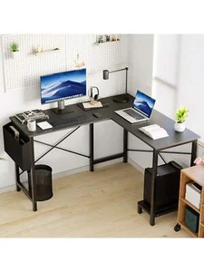 L Shaped Desk Gaming Computer 50 Inch Reversible Corner Table PC Work Table - Picture 1 of 6