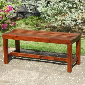 Highland Acacia Americana 55-inch Backless Bench with Contoured Seat - Picture 1 of 1