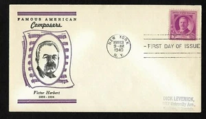 #881 3c Famous Americans - Composers - Victor Herbert - Linprint FDC  - Picture 1 of 2