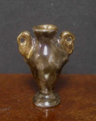 Porcelain Vase ~ Dollhouse Miniature  ~ England ~ Mottled Glaze ~ 1:12 scale - Image 1 of 4
