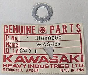 1 NOS Genuine Kawasaki H1 A1 A1SS A7 A7SS S1 F7 F8 F9 8mm Washer OEM 410B0800 - Picture 1 of 2
