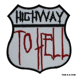 Highway To Hell Logo Embroidered Patch Iron On/Sew On Patch Batch - Picture 1 of 1