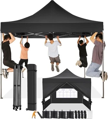 SANOPY Popup Pavillon 3x3 Wasserdicht Stabil Winterfest mit Seitenwand u Sandsack!NUE