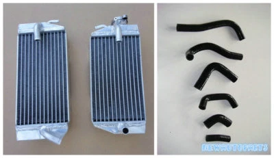 Radiador y manguera de aluminio negro L&R para Honda CRF450 CRF450R 2002 2003 2004 Foto 1 de 4