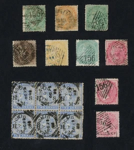 India Used Burma Stamps 1856-1865 QV Classics to 8a, 156 Rangoon Pmk inc. Blk 6 - Picture 1 of 2