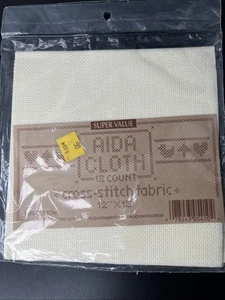 Super Value AIDA Cloth Counted Cross Stitch Fabric 14 Count Ivory 12"x18” New - Picture 1 of 2
