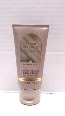 Crema corporal fresca de coco y algodón Bath And Body Works 2,5 oz tamaño de viaje Foto 1 de 2