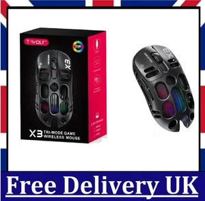 RGB Gaming Mouse TWOLF X3 PixArt PAW3311 12000 DPI 500mAh BT/2.4 Wireless/Wired - Picture 1 of 9