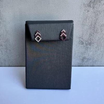 Elegant 18kt Rose Gold Diamond and Ruby Earrings - 0.25ctw Rubies, 0.19ctw Dia - Image 1 of 4