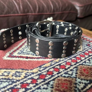 Vintage Black Studded Belt with Punk/Gothic/Metal Design - Picture 1 of 5