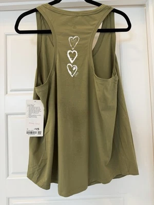 NWT Lululemon Top Love Tank Green HEARTS! Callom 12 - Image 1 of 3